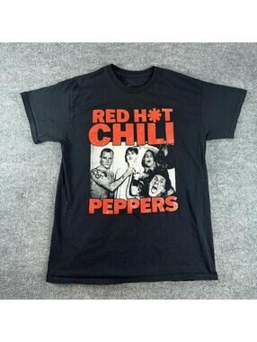 Red Hot Chili Peppers Black Graphic Band T-Shirt Large Casual, Band Tee